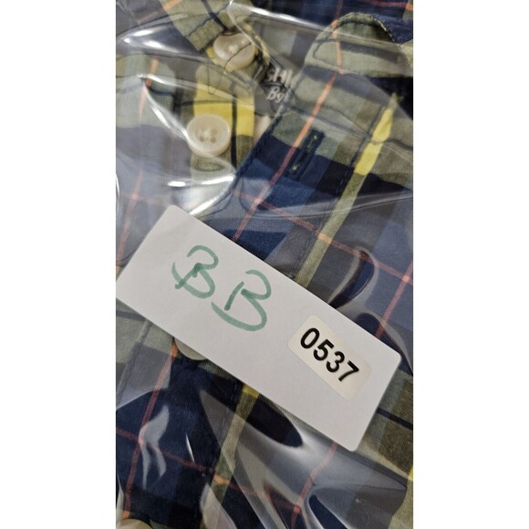 OshKosh B'Gosh Baby Boys Button Up Collar Size 6 Months Plaid Blue Long Sleeve - Picture 6 of 6